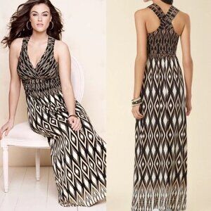#40 Soma Cross Strap Desire Maxi Dress Solstice Ikat Neutral M